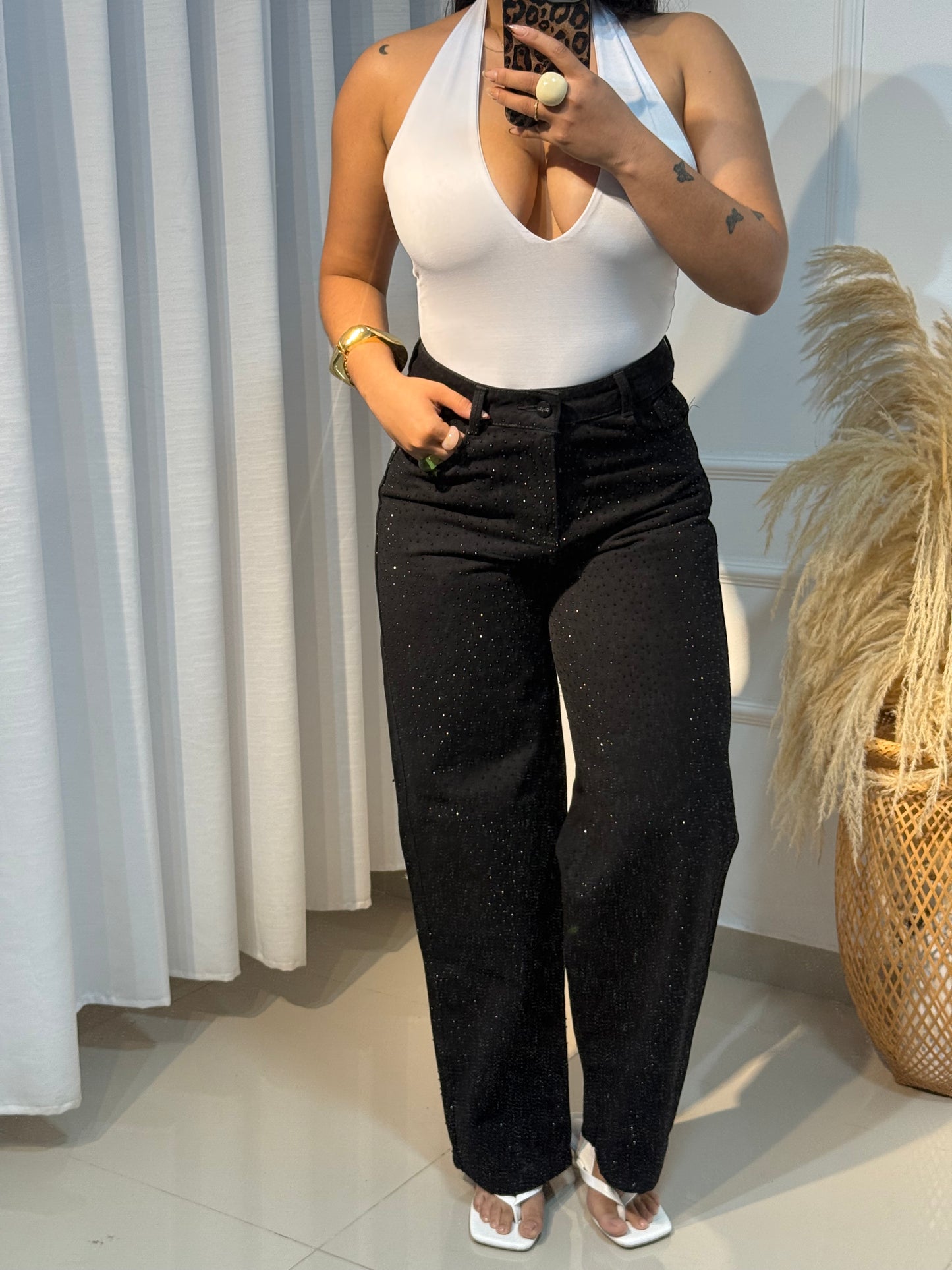 Jeans destellos negro